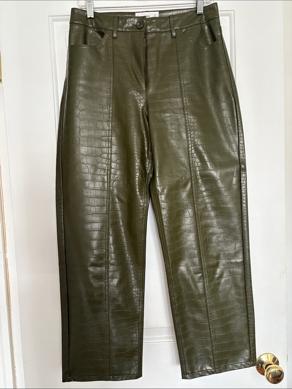 MANGO Faux-Leather Croc Pants
